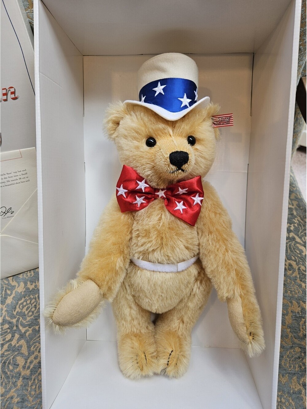 2003 limtd ed. Steiff Blonde Mohair First American Teddy Bear Exclusive 667183